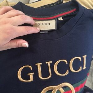 Gucci Navy Blue Logo T-Shirt